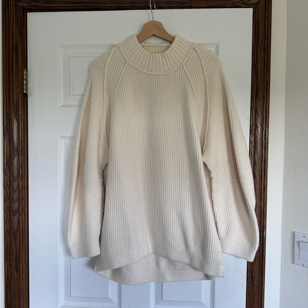 Free People Cream Turtleneck Sweater